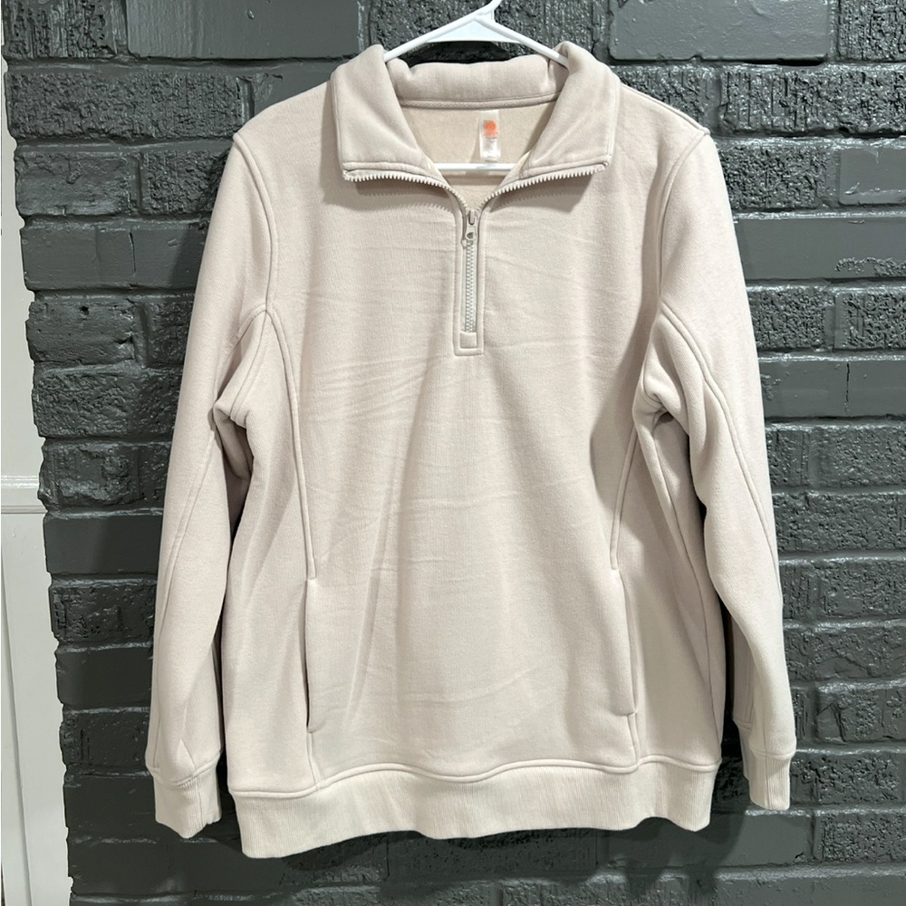 Mono B Cream Half-Zip Sweatshirt